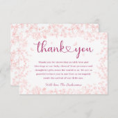 Peach Pink Garden Chinoiserie Babydusche Dankeskarte (Vorne/Hinten)