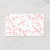 Peach Pink Garden Chinoiserie Rezept Begleitkarte (Rückseite)