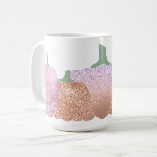 PEACH & PINK GLITZER SEHEN AUTUMN PUMPKINS KAFFEETASSE