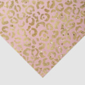 Peach Pink Gold Glitz Sparkle Leopard Print Seidenpapier (Detail)