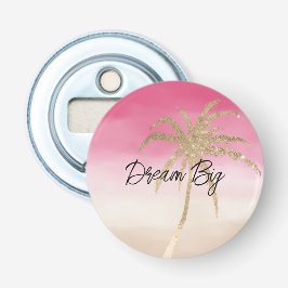 Peach Pink Gold Tropical Palm Tree Flaschenöffner
