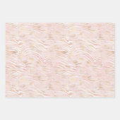 Peach Pink Gold Zebra Print Geschenkpapier Set (Vorderseite 3)