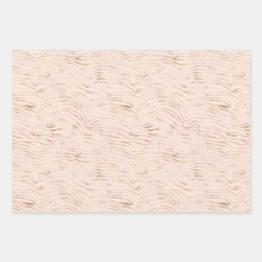 Peach Pink Gold Zebra Print Geschenkpapier Set (Vorderseite)