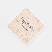 Peach Pink Gold Zebra Print Serviette (Ecke)