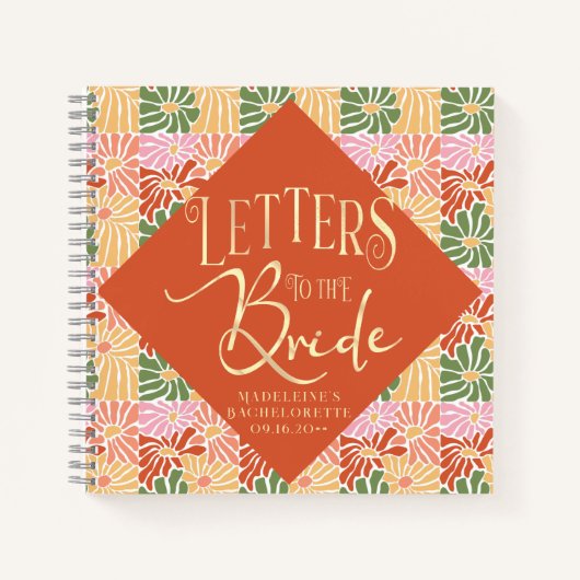 Peach Pink Groovy Abstrakt Notizblock (Vorderseite)