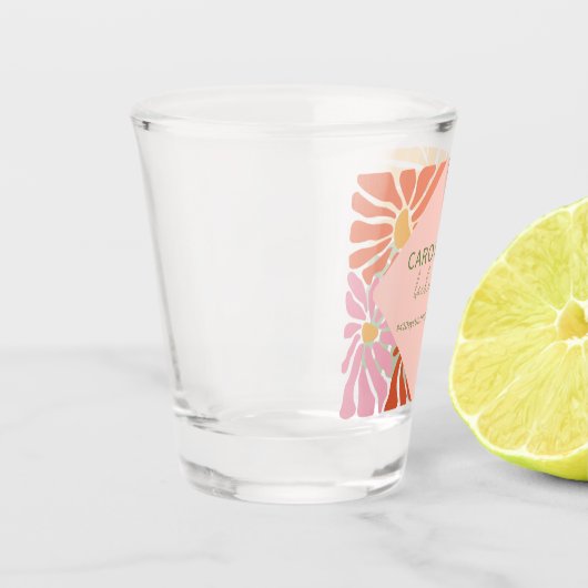 Peach Pink Groovy Abstrakt Schnapsglas (Links)