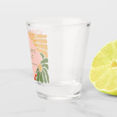 Peach Pink Groovy Abstrakt Schnapsglas (Rechts)