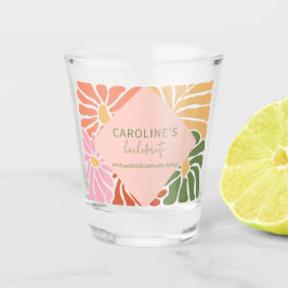 Peach Pink Groovy Abstrakt Schnapsglas