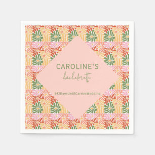 Peach Pink Groovy Abstrakt Serviette
