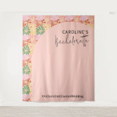 Peach Pink Groovy Abstrakt Wandteppich (Vorderseite)