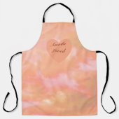 Peach & Pink Heart & Sky Bilingual "Amada" "Loved" Schürze (Vorderseite)