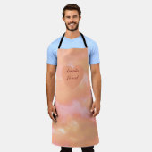 Peach & Pink Heart & Sky Bilingual "Amada" "Loved" Schürze (Getragen)