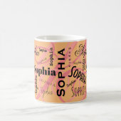 Peach Pink Individuelle Name Sophia Tasse (Mittel)