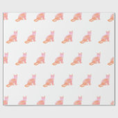 Peach Pink Kitty Pattern Geschenkpapier (Flach)