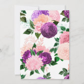 Peach Pink & Lavender Lila Blumenaktualisierung Einladung (Rückseite)