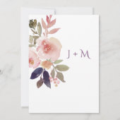 Peach Pink Lavender Wasserfarben Hochzeitseinladun Einladung (Rückseite)