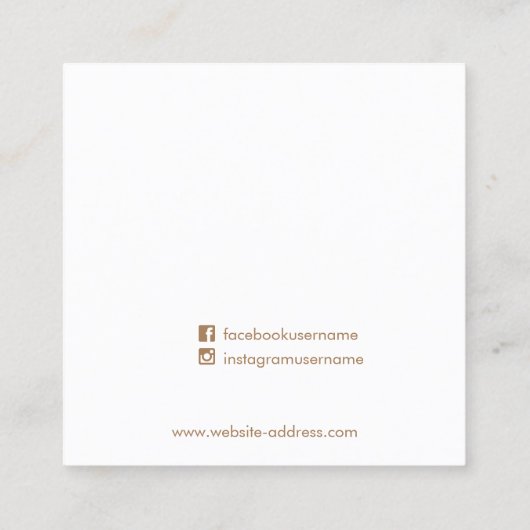 Peach Pink Leather Earring Display Quadratische Visitenkarte (Rückseite)