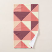 Peach Pink Lila Triangle Geometrie Badhandtuch Set (Handtuch)
