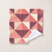 Peach Pink Lila Triangle Geometrie Badhandtuch Set (Waschlappen)