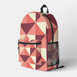 Peach Pink Lila Triangle Geometrie Bedruckter Rucksack