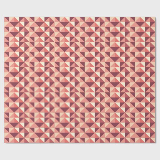 Peach Pink Lila Triangle Geometrie Geschenkpapier (Flach)
