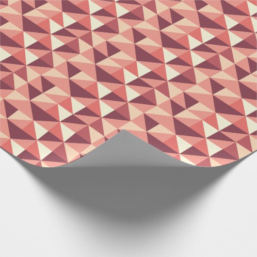 Peach Pink Lila Triangle Geometrie Geschenkpapier (Ecke)