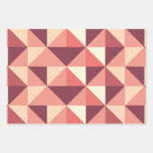 Peach Pink Lila Triangle Geometrie Geschenkpapier Set (Vorderseite 2)