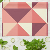 Peach Pink Lila Triangle Geometrie Geschirrtuch (Gefaltet)