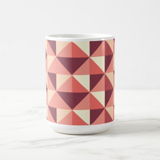 Peach Pink Lila Triangle Geometrisches Muster Kaffeetasse (Mittel)