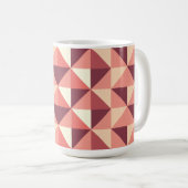 Peach Pink Lila Triangle Geometrisches Muster Kaffeetasse (VorderseiteRechts)