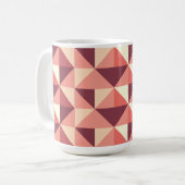 Peach Pink Lila Triangle Geometrisches Muster Kaffeetasse (Vorderseite Links)