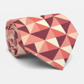 Peach Pink Lila Triangle Geometrisches Muster Krawatte (Gerollt)