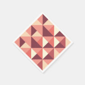 Peach Pink Lila Triangle Geometrisches Party Serviette (Ecke)