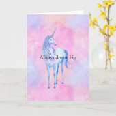 Peach Pink Lila Unicorn Karte (Gelbe Blume)