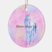 Peach Pink Lila Unicorn Keramik Ornament (Links)
