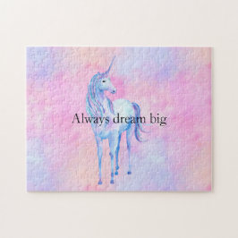 Peach Pink Lila Unicorn Puzzle
