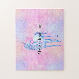Peach Pink Lila Unicorn Puzzle