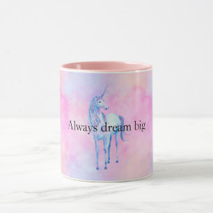 Peach Pink Lila Unicorn Tasse