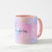 Peach Pink Lila Unicorn Tasse (VorderseiteRechts)