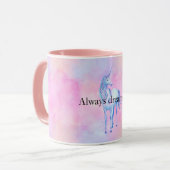 Peach Pink Lila Unicorn Tasse (Vorderseite Links)