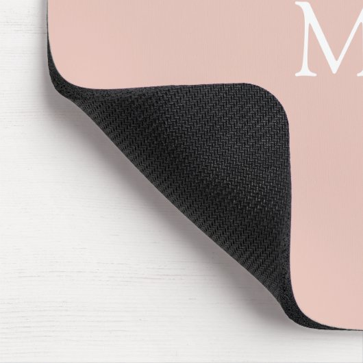 Peach Pink Monogram Initial Minimalistisch Mouse P Mousepad (Ecke)