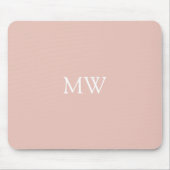 Peach Pink Monogram Initial Minimalistisch Mouse P Mousepad (Vorne)
