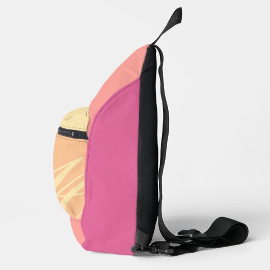 Peach Pink Name Monogram Cut Sling Bag (Rechts)