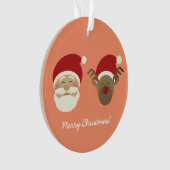 Peach Pink Niedlich Weihnachtsmann und Weihnachtsm Ornament (Vorderseite)