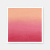 Peach Pink Ombre Abstrakt Art Malerei Serviette (Vorderseite)