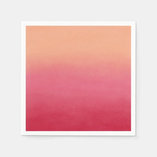 Peach Pink Ombre Abstrakt Art Malerei Serviette (Vorderseite)