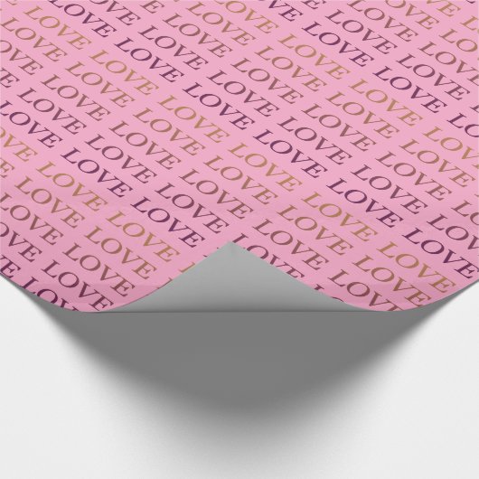 Peach Pink Ombre Liebe Brautparty Geschenkpapier (Ecke)