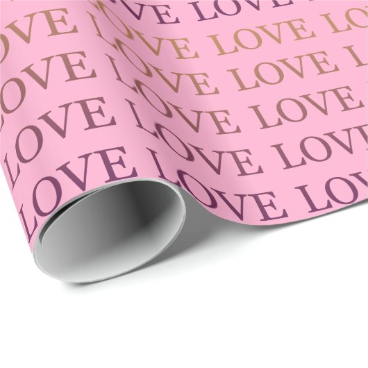 Peach Pink Ombre Liebe Brautparty Geschenkpapier (Rolleneckpunkt)