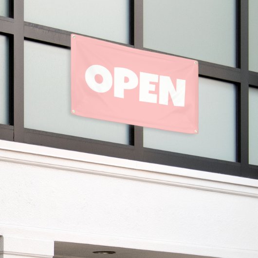 Peach Pink OPEN Banner (Äußeres Gebäude)