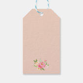 Peach & Pink Peony Blume Gott segne Taufe Gunst Geschenkanhänger (Rückseite)